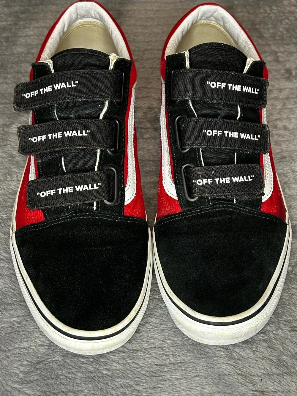 VANS Old Skool “Off The Wall” V Strap Black/Red/White/Checkered - Men's Size 11